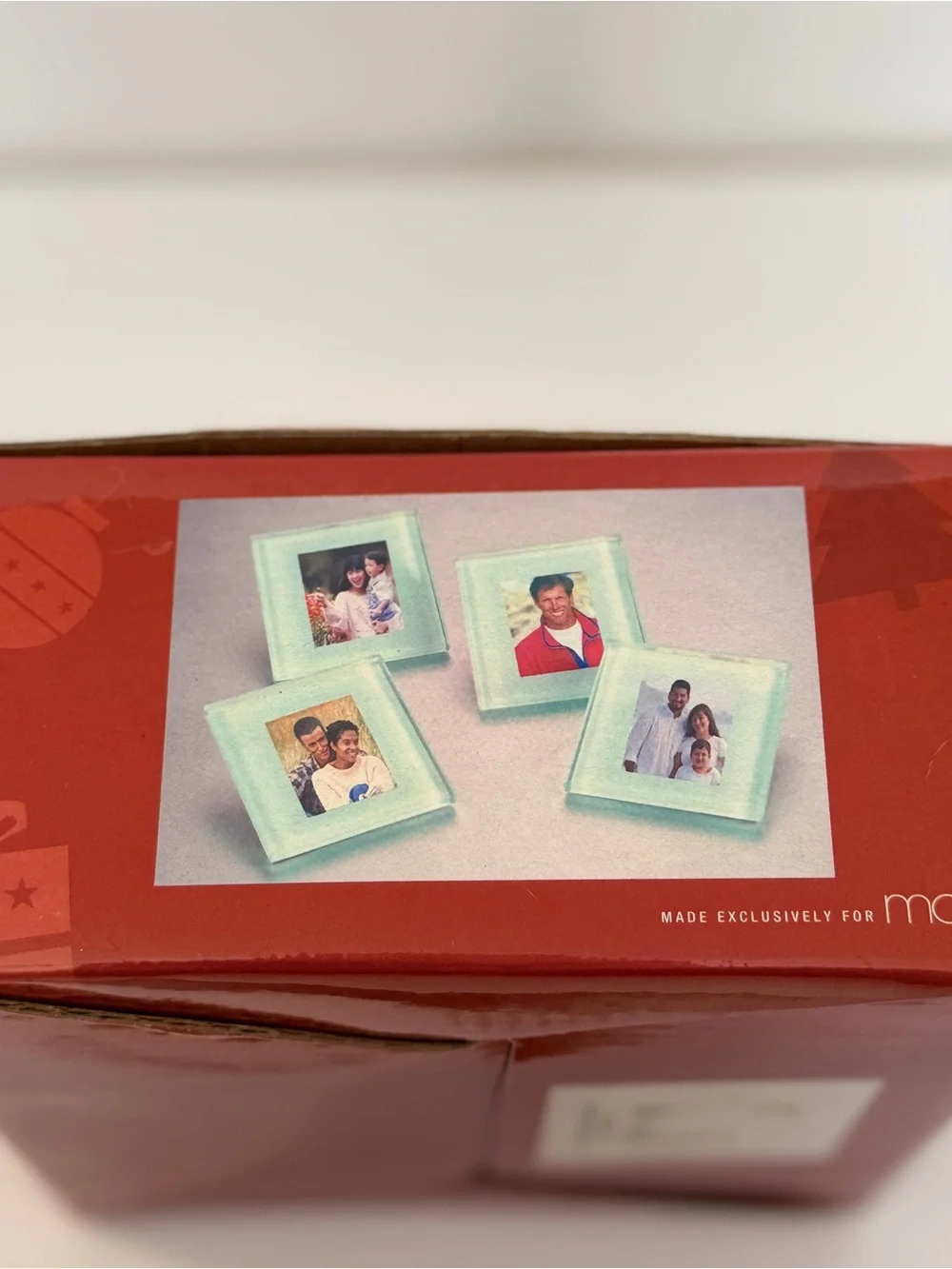 Glass Photo Coaster Set - 4 coasters with wooden base